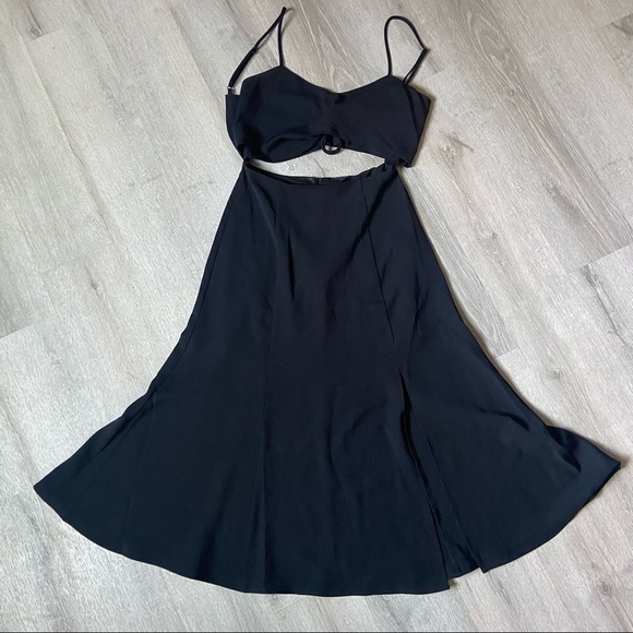 Revolve NBD Tie Me Down Black Midi Dress - Picture 2 of 15
